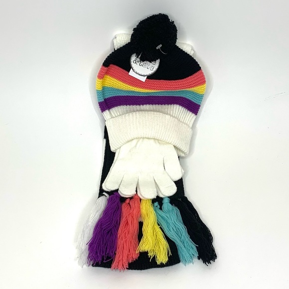 addie & tate Accessories Addie Tate Girls 3 Piece Winter Hat Mitten